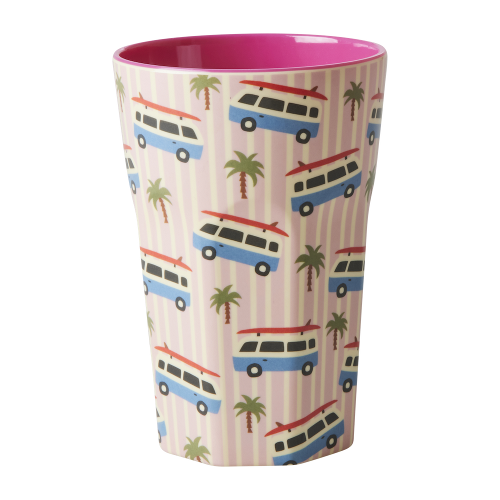 Camper Van Pink Print Melamine Tall Cup By Rice DK