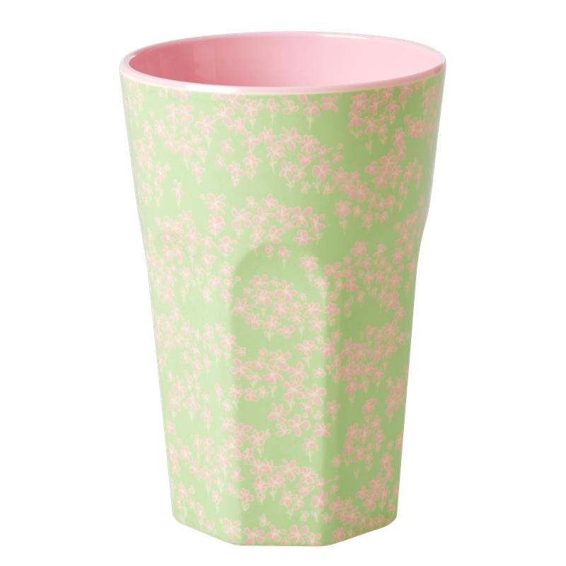 Pink Field Flower Print Melamine Tall Cup By Rice DK