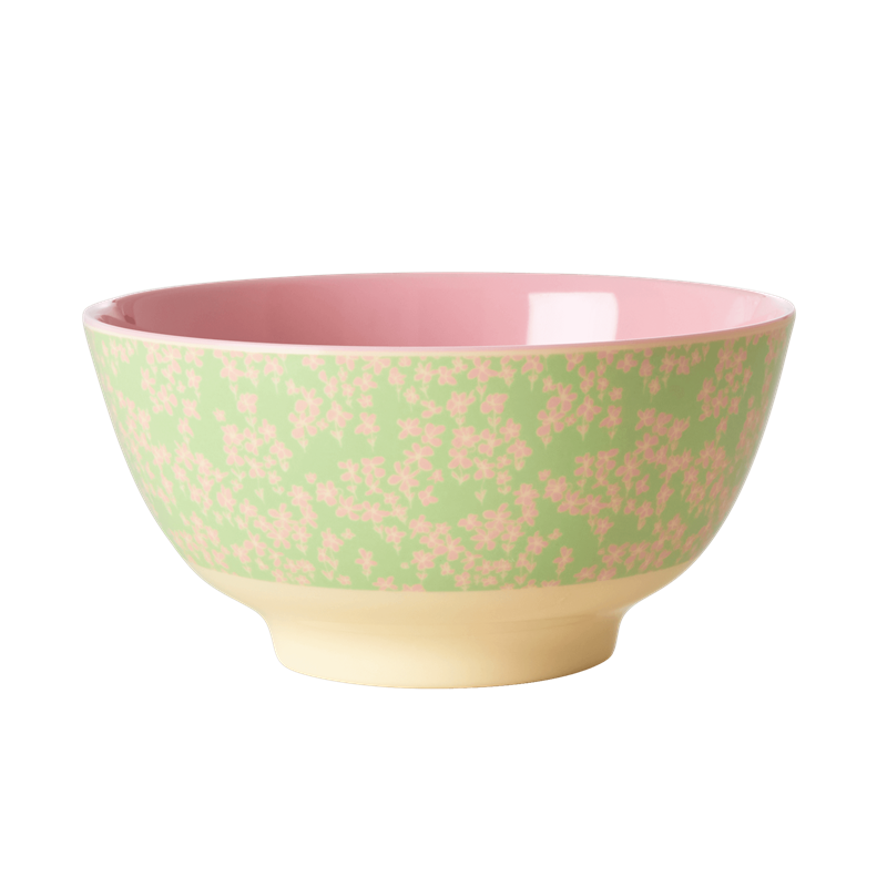Pink Flower Field Print Melamine Bowl By Rice DK