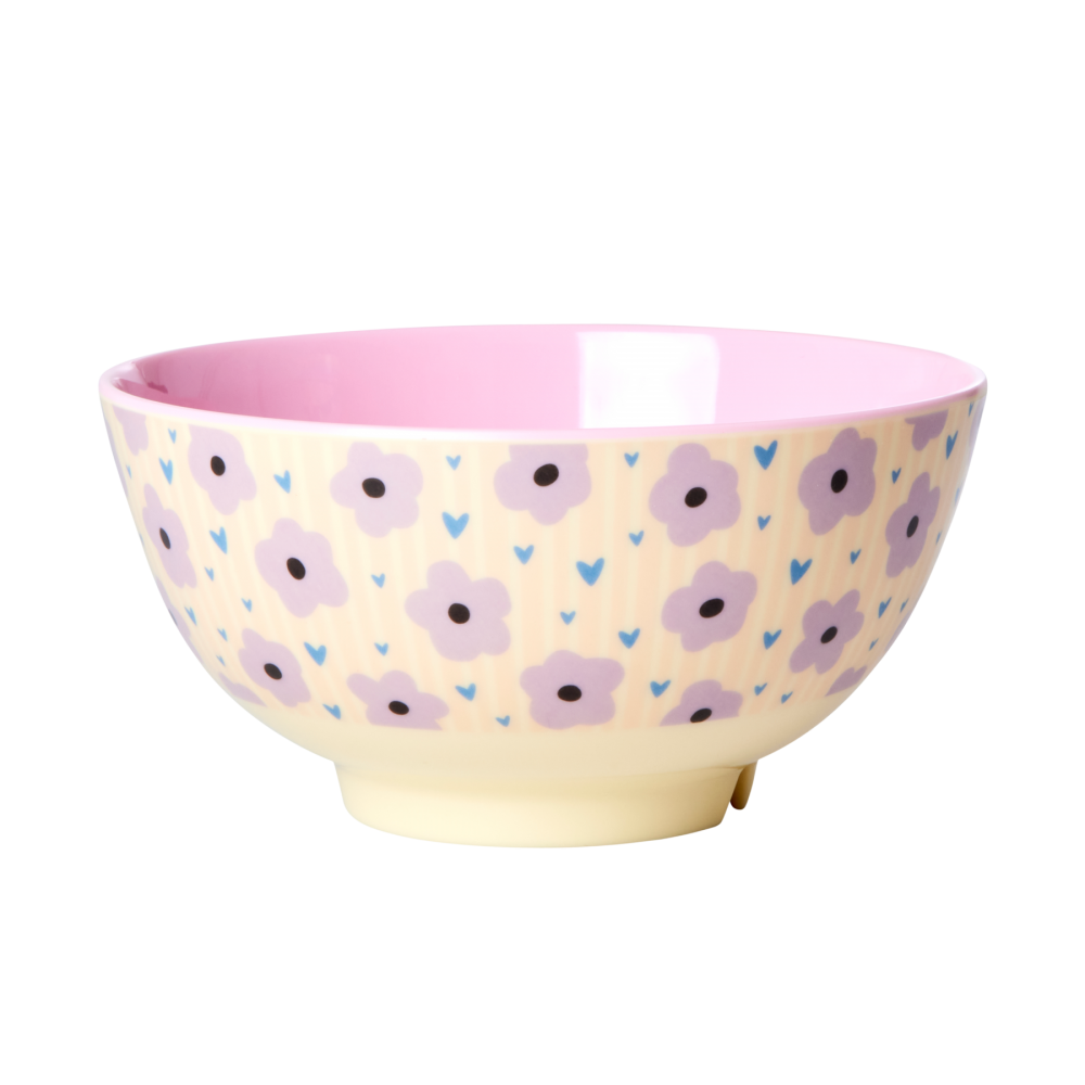 Pink Flower Print Melamine Bowl Rice DK