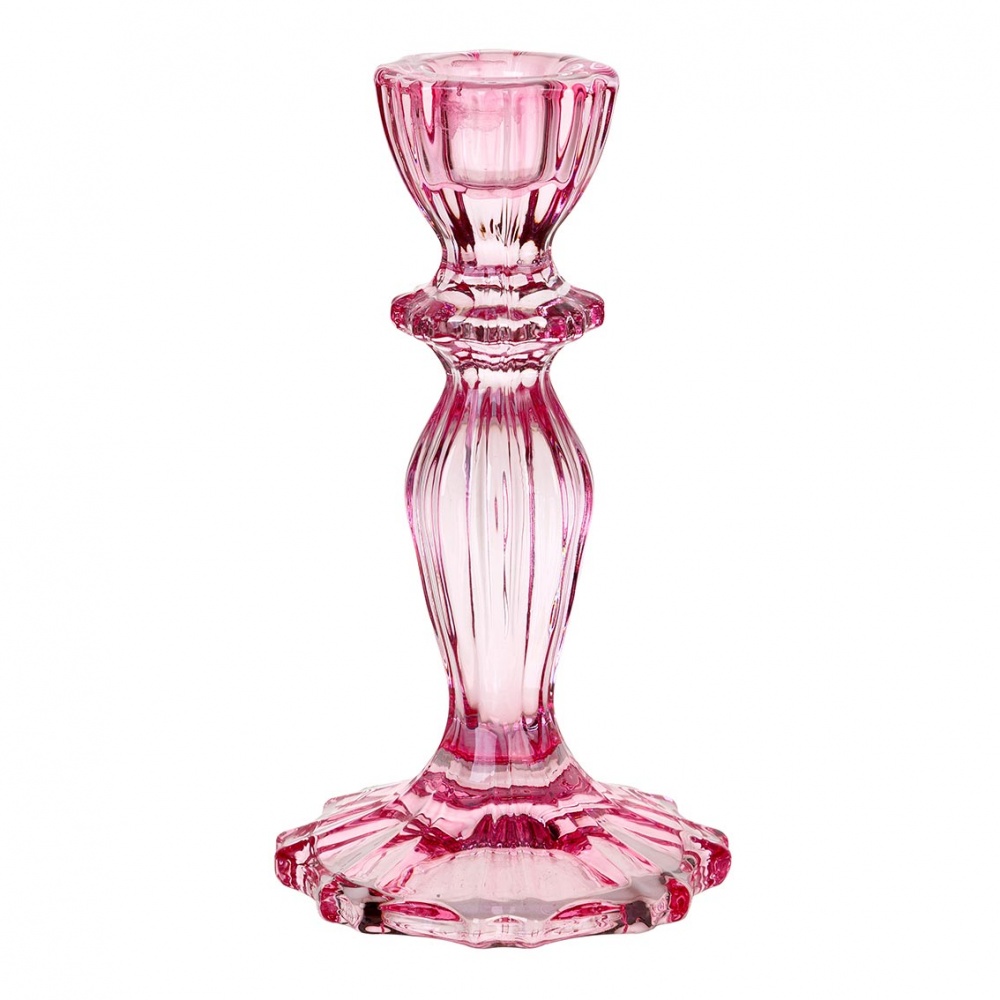 Pink Glass Candle Holder by Talking Tables