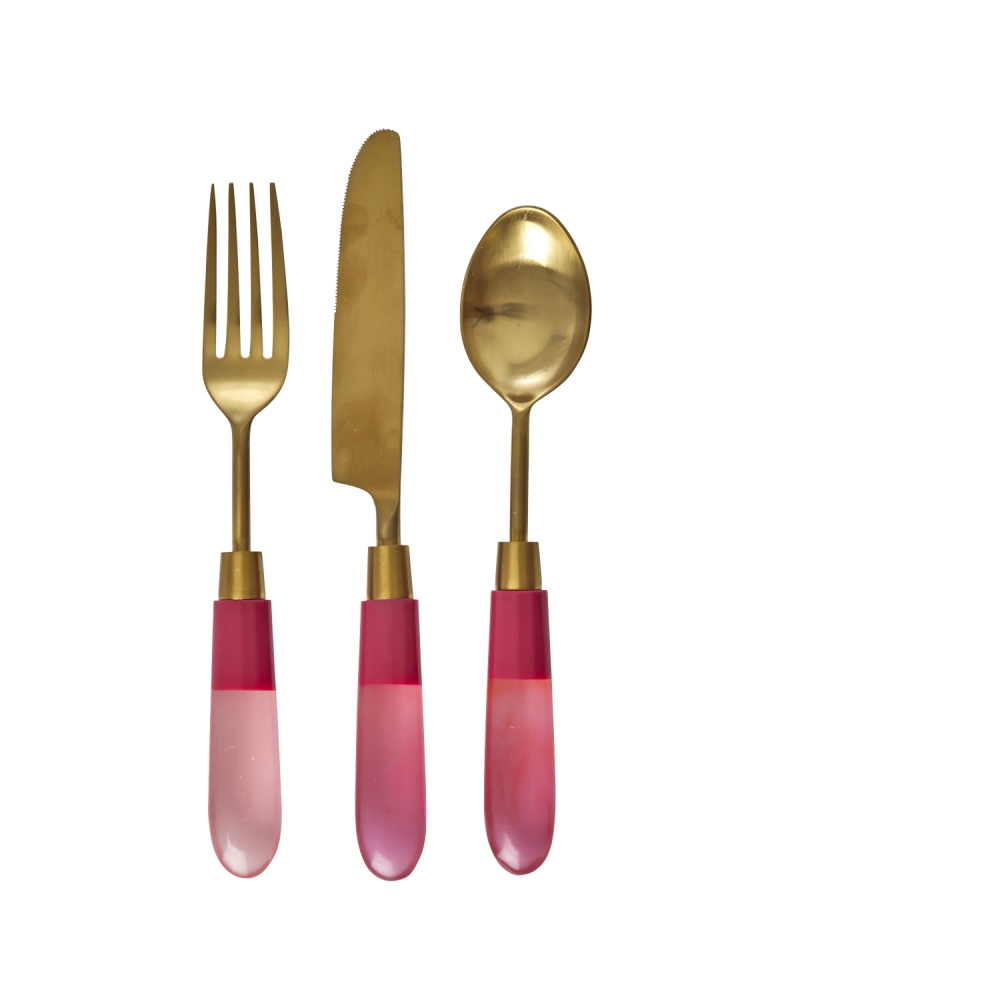 Pink Knife Brass Look Resin Handle By Rice