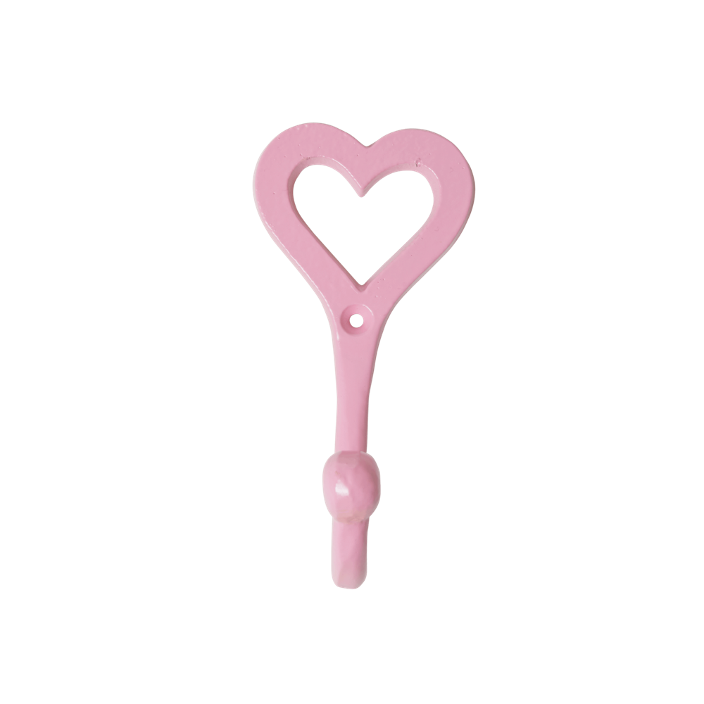 Pink Heart Shaped Coloured Metal Hook By Rice DK