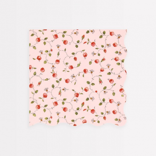 Pink Rosebud Print Large Paper Napkins By Meri Meri