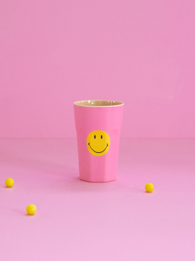 Pink Smile Print Melamine Tall Cup By Rice DK