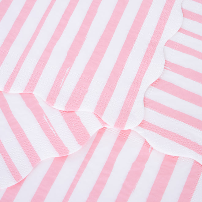 Pink Stripe Paper Napkins By Meri Meri