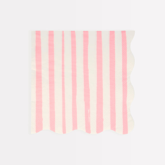 Pink Stripe Paper Napkins By Meri Meri