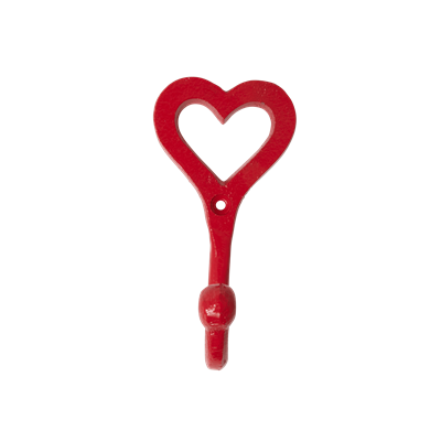 Red Heart Shaped Coloured Metal Hook By Rice DK