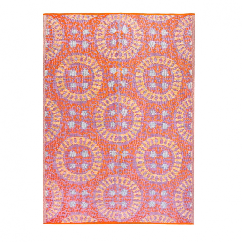 Red Geometric Print Outdoor Rug By Talking Tables