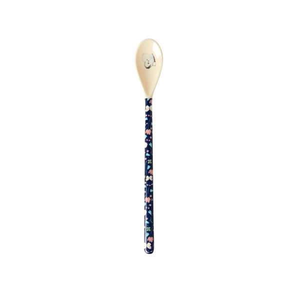 Blue Butterfly and Floral Print Melamine Latte Spoon Rice DK