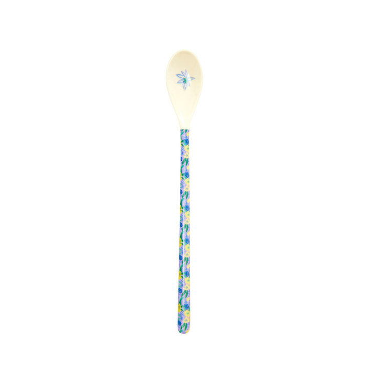 Fancy Pansy Print Long Handle Melamine Latte Spoon Rice DK