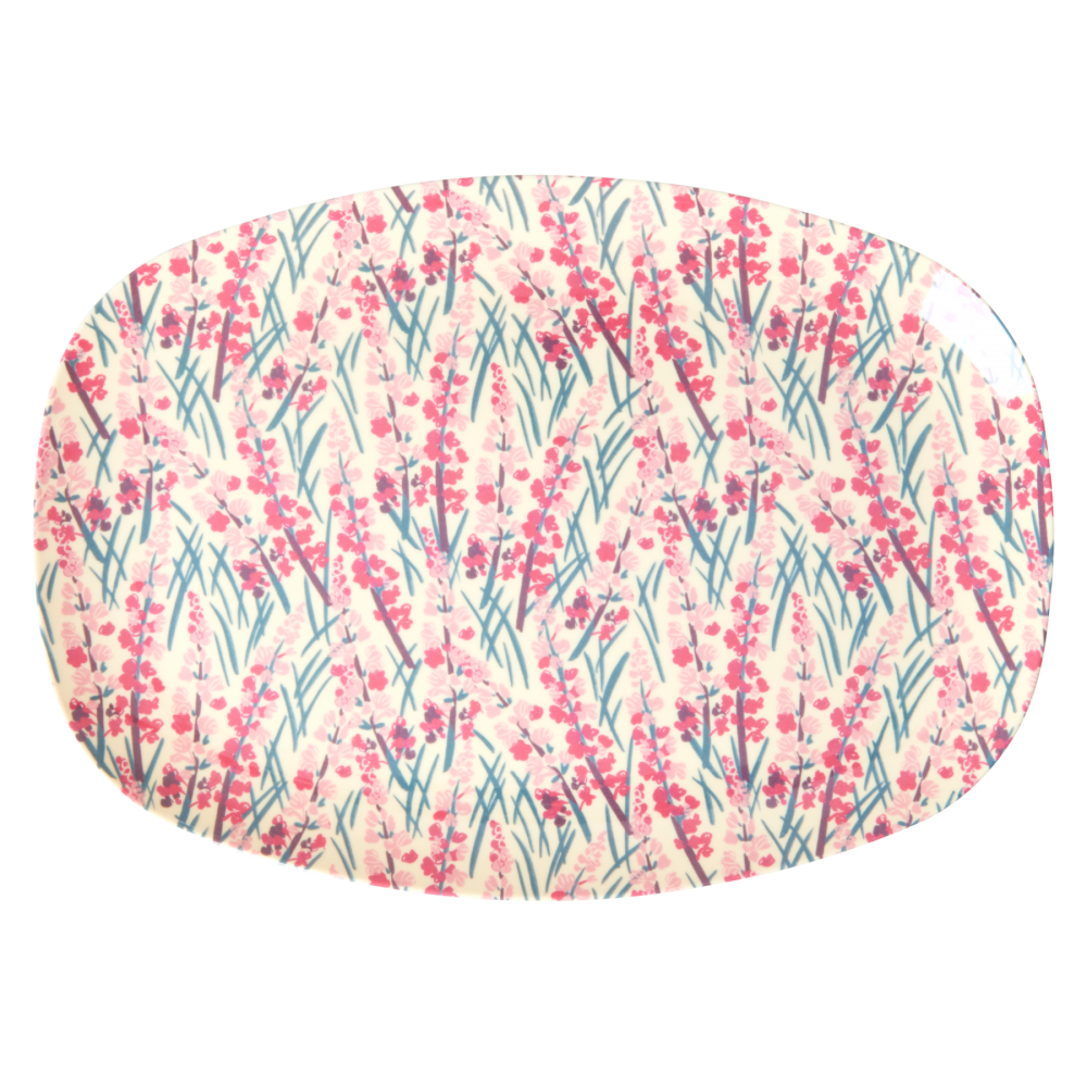 Floral Field Print Melamine Rectangular Plate By Rice DK