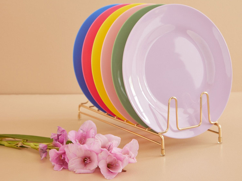 Set of 6 Melamine Dinner Plates called Flower Me Happy By Rice DK
