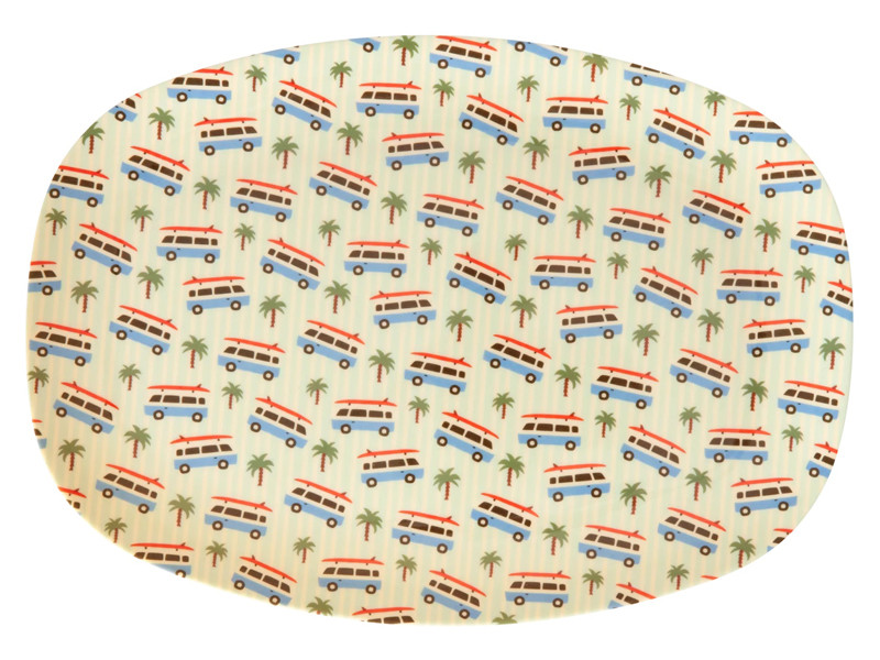 Camper Van Print Melamine Rectangular Plate By Rice DK