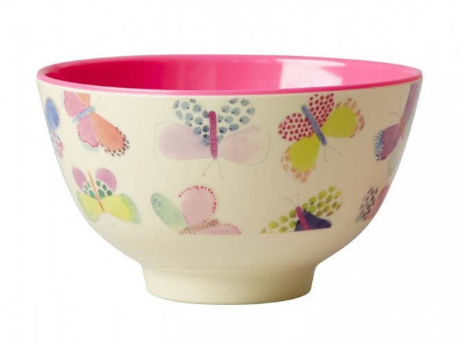 Butterfly Print Small Melamine Bowl Rice DK