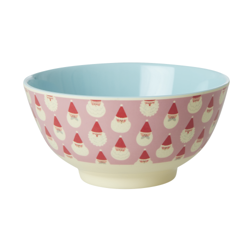 Christmas Pink Santa Print Melamine Bowl Rice DK