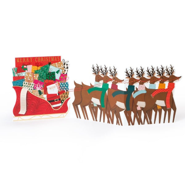 Santa & Reindeer Christmas Card Parade Collection at The Art File