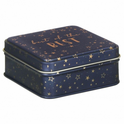 Best of the Best Star Print Little Gesture Small Square Tin By Sara Miller