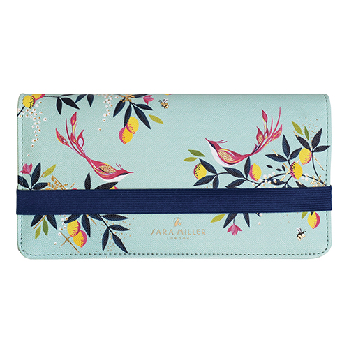 Blue Orchard Print Travel Wallet By Sara Miller London