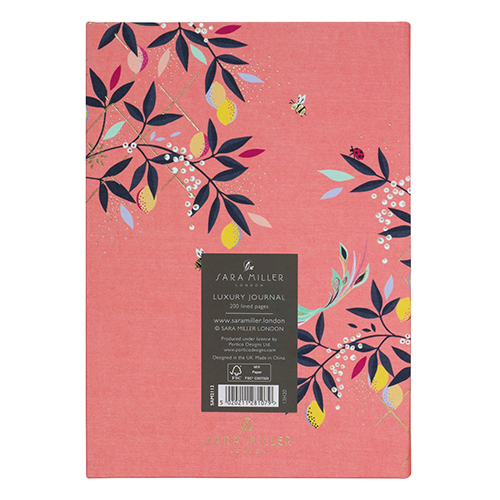 Coral Orchard Songbird Print A5 Journal By Sara Miller
