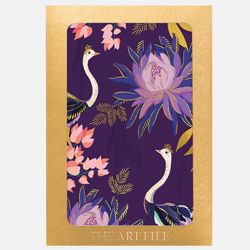 Floral Ostrich Set of 10 Notecards By Sara Miller London