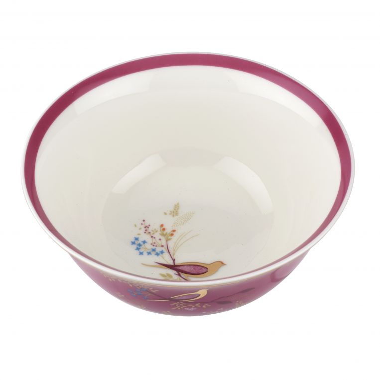 Pink Bird Print Small Bowl By Sara Miller London