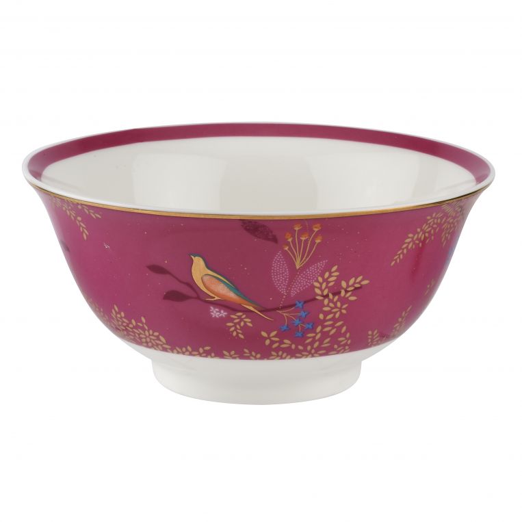 Pink Bird Print Small Bowl By Sara Miller London