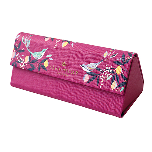 Pink Orchard Songbird Print Glasses Case By Sara Miller London