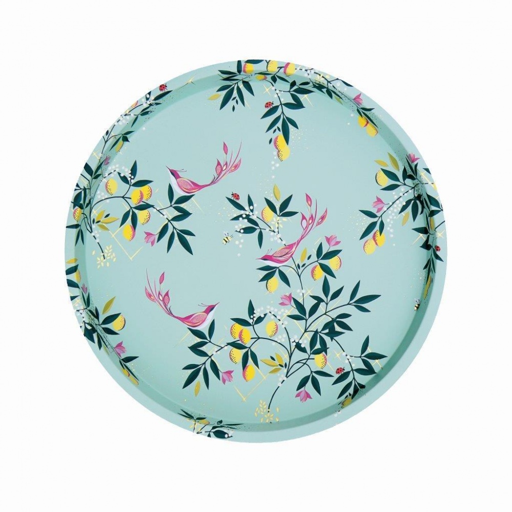 Orchard Print Round Tin Tray By Sara Miller London