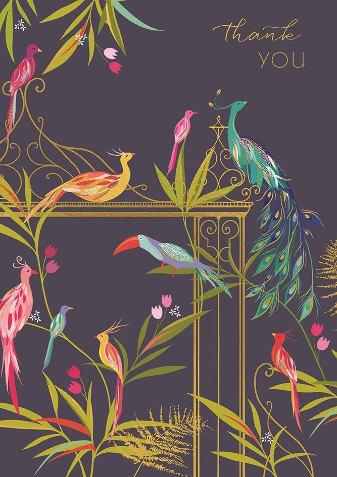 Bird Print Thank You Card By Sara Miller London