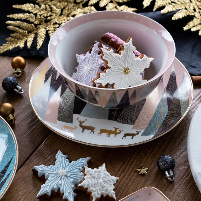 Frosted Pine Pink Candy Bowl By Sara Miller