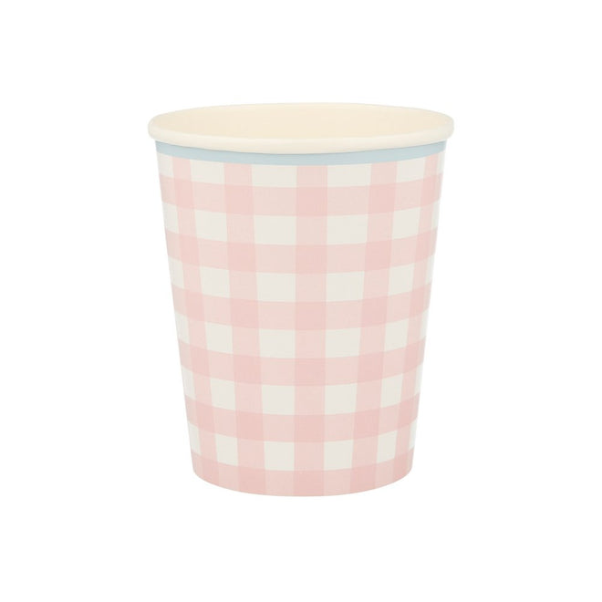 Gingham Print Paper Cups By Meri Meri