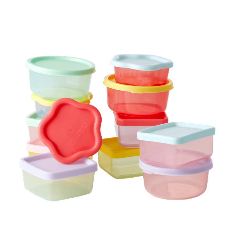 Set of 12 Bright Colourful Small Plastic Storage Boxes Rice DK