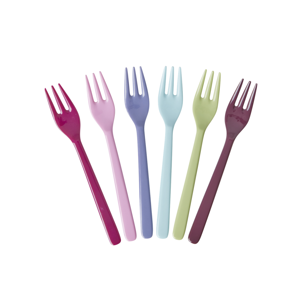 Set of 6 Melamine Forks Viva La Vida Colours Rice DK