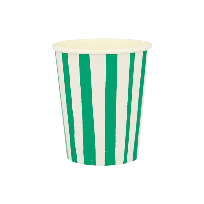 Striped shop paper cups