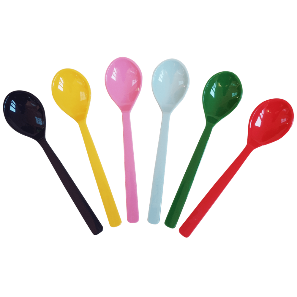 Set of 6 Melamine Spoons In Favourite Colours Rice DK