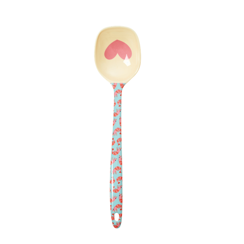 Melamine Cooking Spoons in Shrimp Print Rice DK