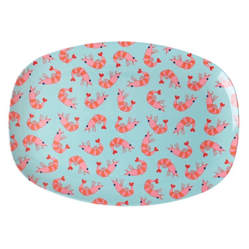 Shrimp Print Rectangular Melamine Plate By Rice DK