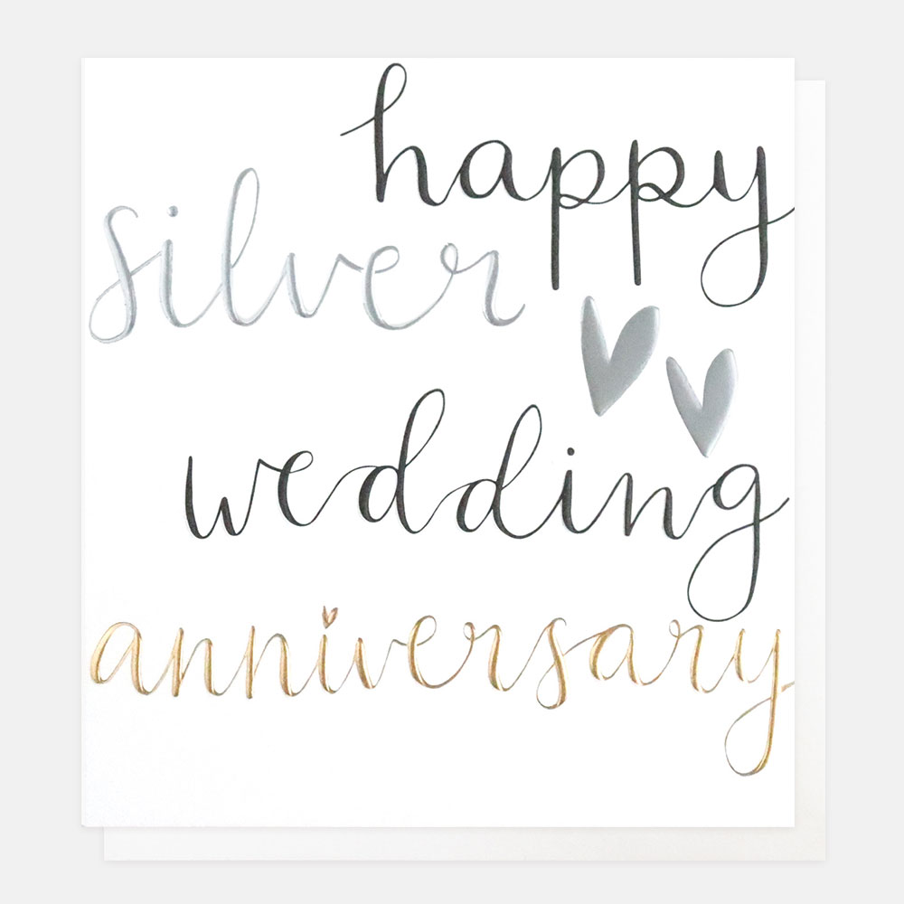 Silver Wedding Anniversary Card Caroline Gardner