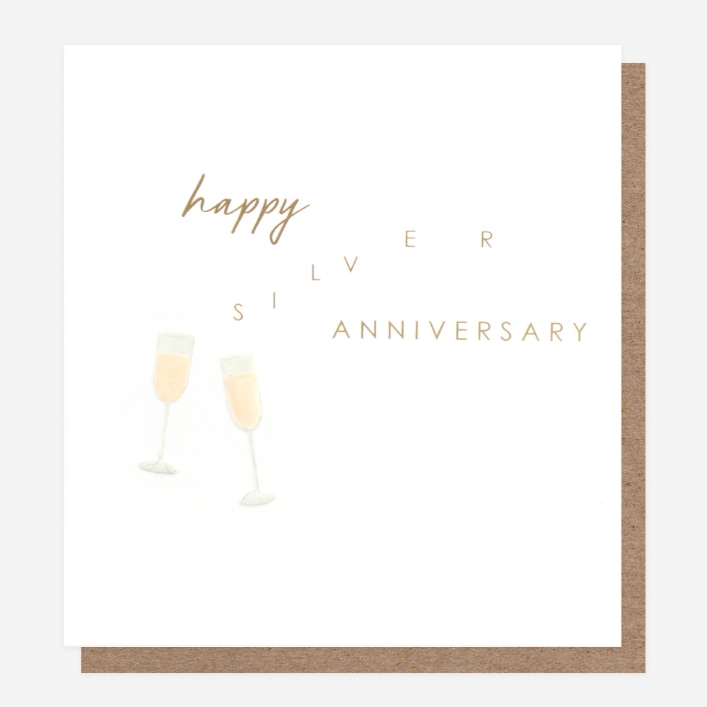 Silver Wedding Anniversary Card By Caroline Gardner