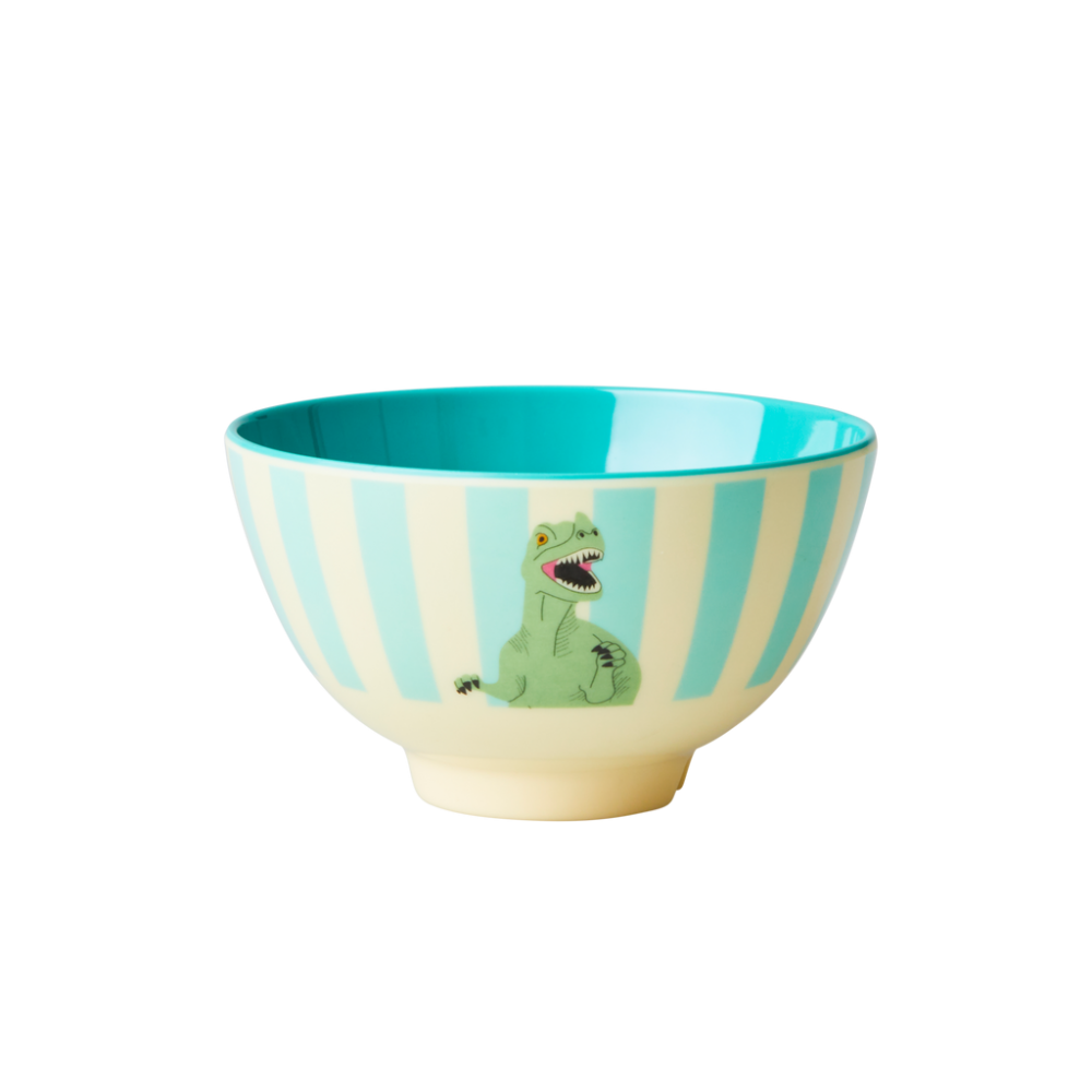 Dinosaur & Stripe Print Small Melamine Bowl Rice DK