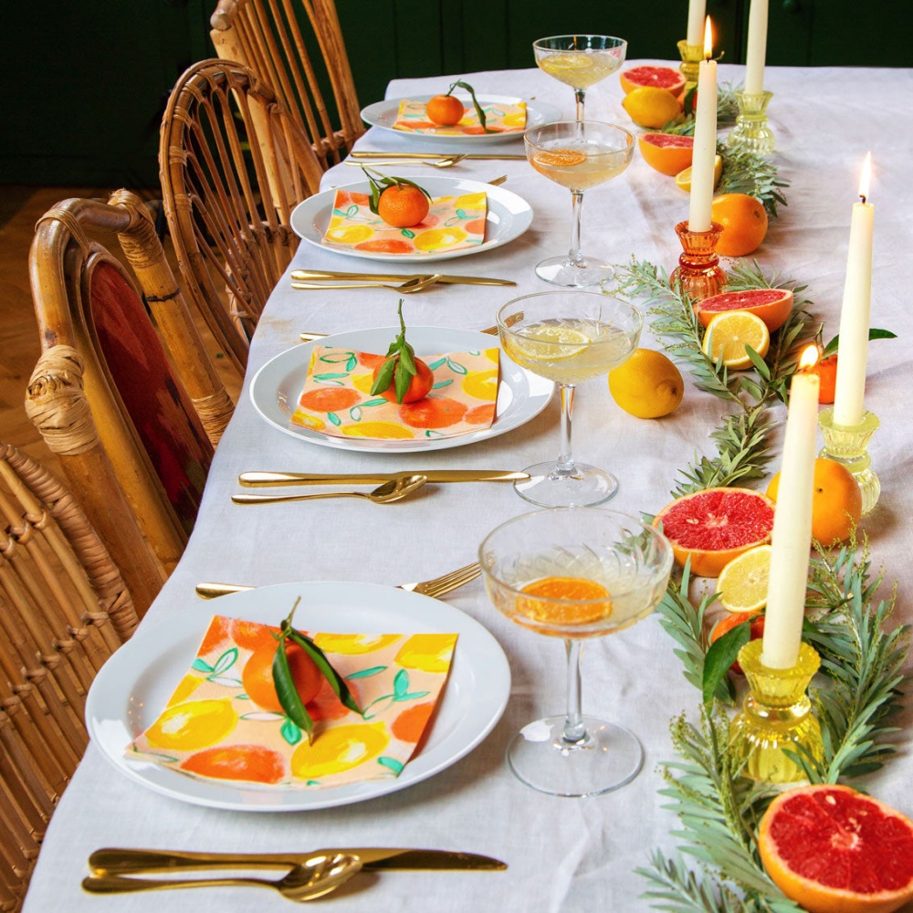 Small Orange Glass Candle Holder by Talking Tables