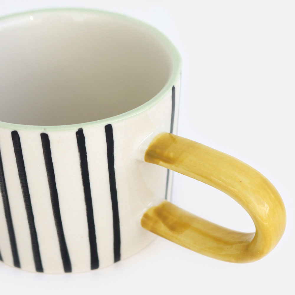 Mono Stripes Ceramic Mug By Caroline Gardner