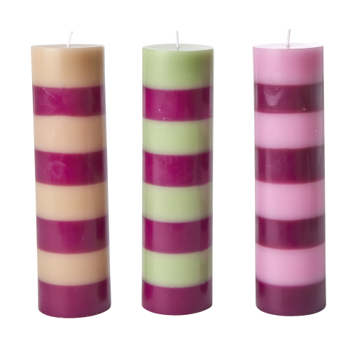 Striped Large Candles By Rice DK