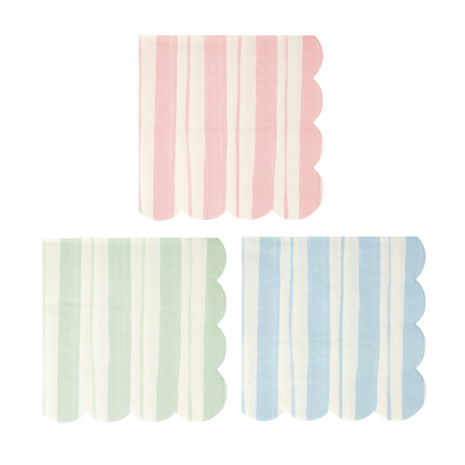 Stripe Print Large Paper Napkins By Meri Meri