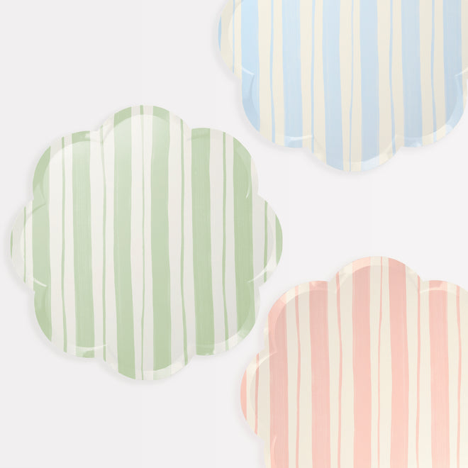 Stripe Print Paper Dinner Plates Set of 8 Meri Meri