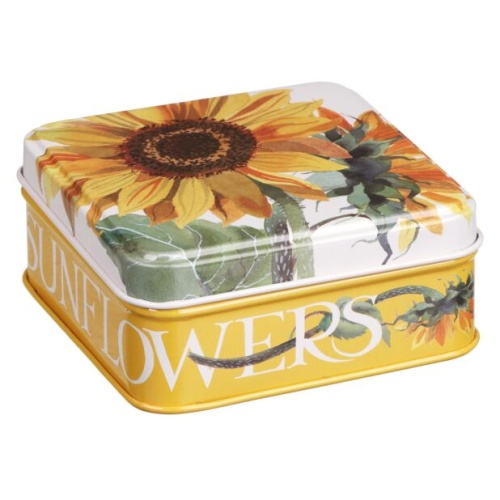Yellow Sunflower Print Small Square Tins By Emma Bridgewater