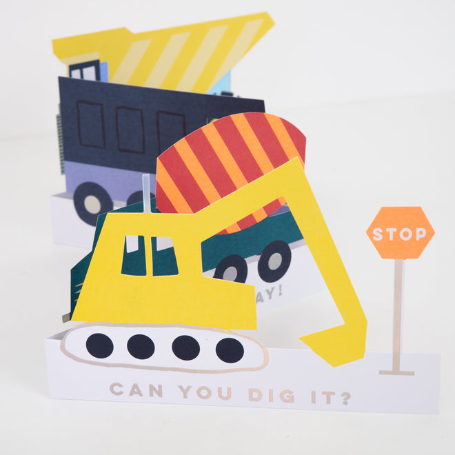 Trucks and Diggers Birthday Card By Meri Meri