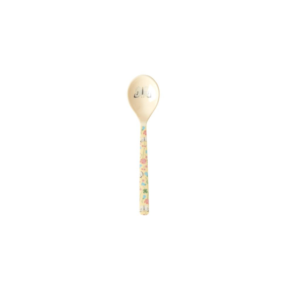 Soft Yellow Butterfly Print Melamine Teaspoon Rice DK