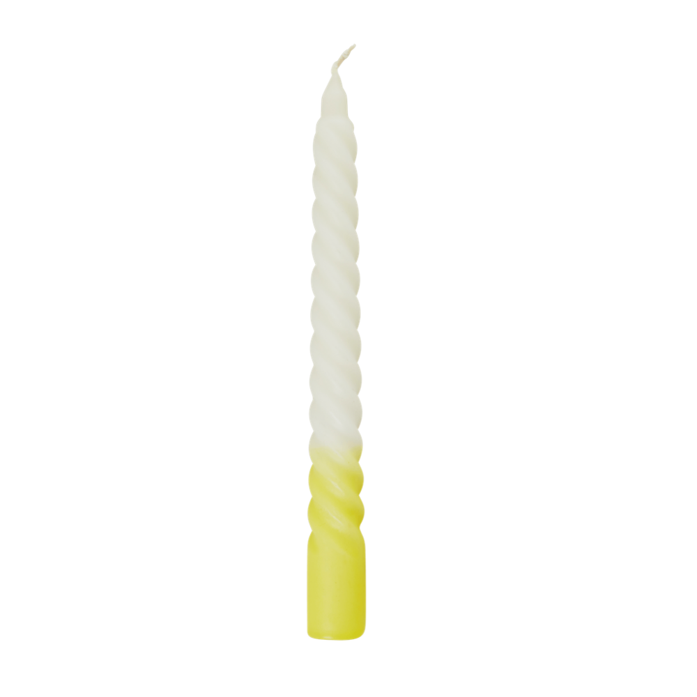 Yellow & Cream Twisted Candle By Rice DK